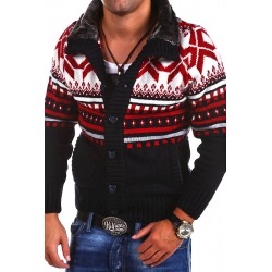 Mens Cardigan Rune Navy