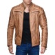 Mens Leatherette Jacket Scarabeus Brown