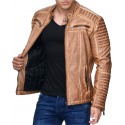 Mens Leatherette Jacket Scarabeus Brown