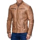 Mens Leatherette Jacket Scarabeus Brown