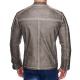 Mens Leatherette Jacket Scarabeus Grey