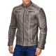 Mens Leatherette Jacket Scarabeus Grey