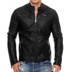 Mens Leatherette Jacket Claudius Black