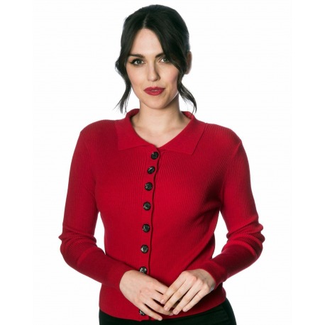 Womens Cardigan Elle Red