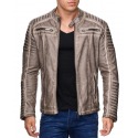 Mens Leatherette Jacket Scarabeus Beige