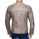 Mens Leatherette Jacket Scarabeus Beige