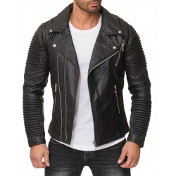 Mens Leatherette Jacket Arnold Black