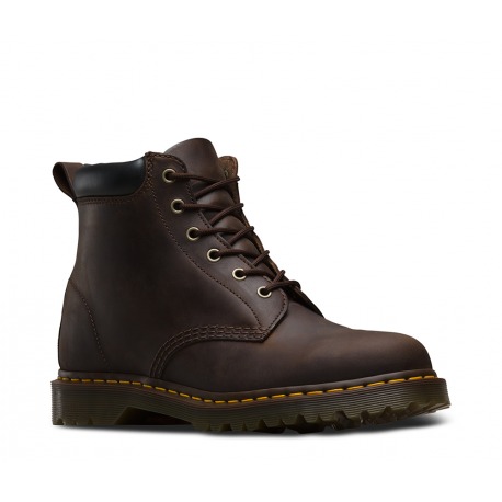 Topánky Dr. Martens 5 Eye Greasy Hnedé