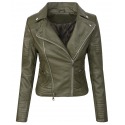 Womens Leatherette Jacket Lingua Green