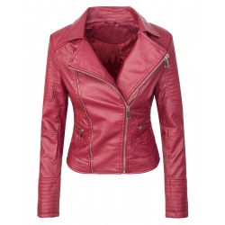 Womens Leatherette Jacket Lingua Bordeaux