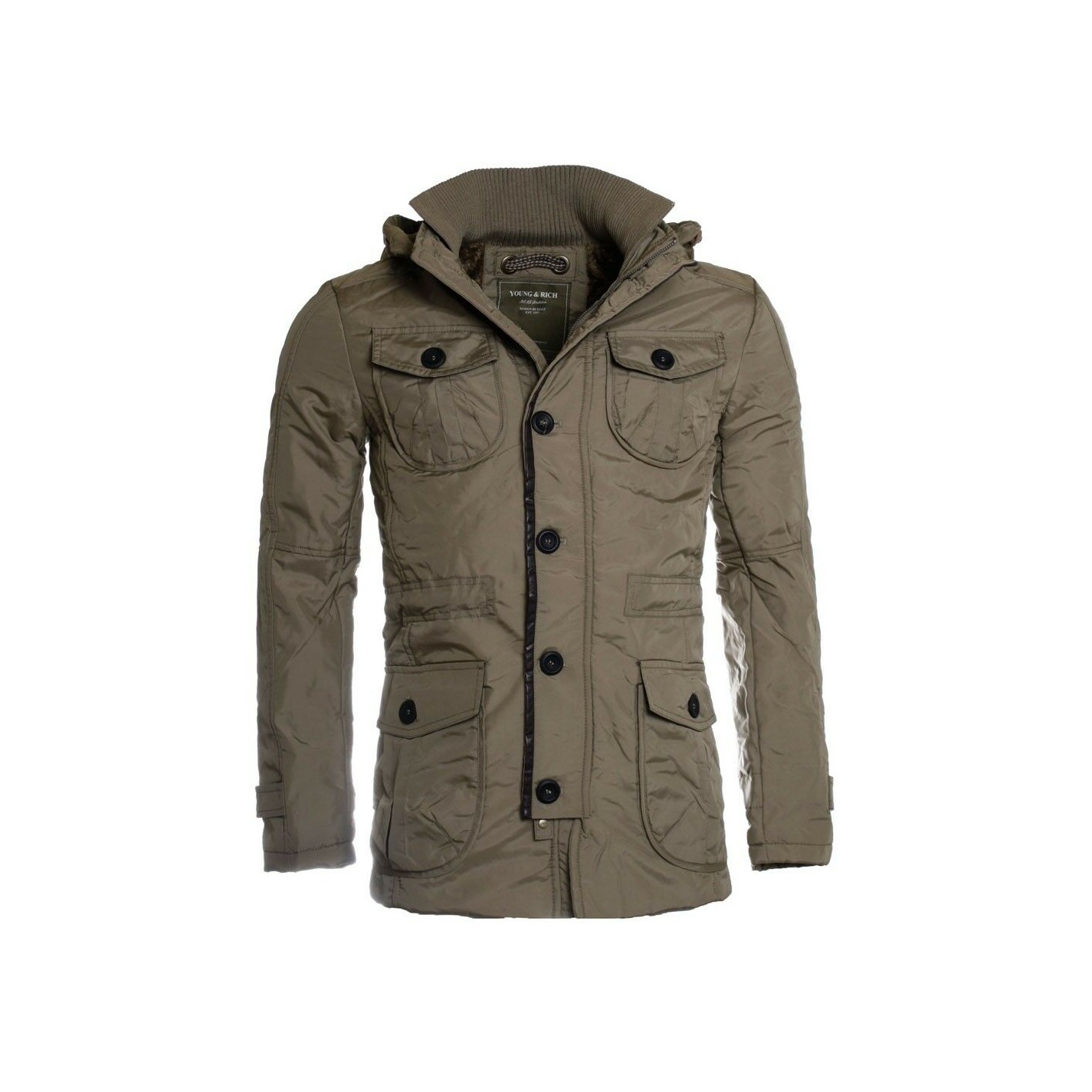 mens winter coats with velcro closure