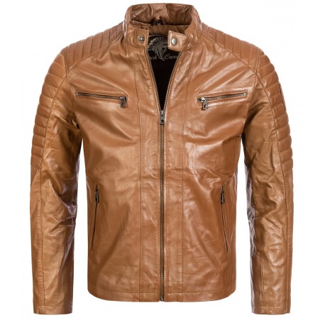 Men´s Leather Jacket Orlando Light Brown