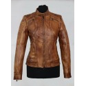 Womens Leather Jacket Abigail Brown