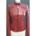 Womens Leather Jacket Abigail Red