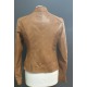 Womens Leather Jacket Crystal Light Brown