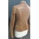 Womens Leather Jacket Crystal Light Brown