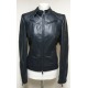 Womens Leather Jacket Crystal Black