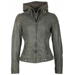 Womens Leather Jacket Avril Grey