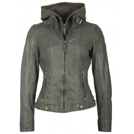 Womens Leather Jacket Avril Grey