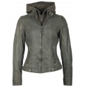 Womens Leather Jacket Avril Grey