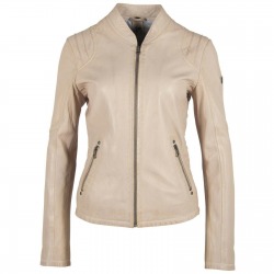 Womens Leather Jacket Nadja Beige