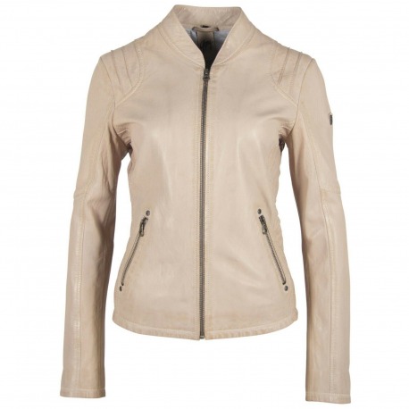 Womens Leather Jacket Nadja Beige