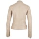 Womens Leather Jacket Nadja Beige