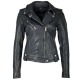 Womens Leather Jacket Adria Navy