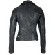 Womens Leather Jacket Adria Navy