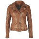 Womens Leather Jacket Saskia Brown