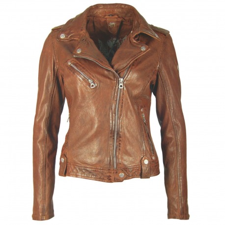 Womens Leather Jacket Saskia Brown