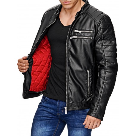 Men´s Leatherette Jacket Mart Black
