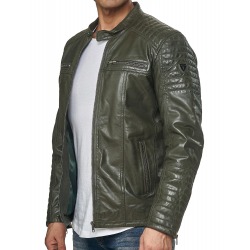 Men´s Leather Jacket Constantin Khaki