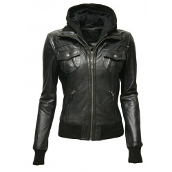 Womens Leather Jacket Shantay Black