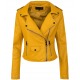 Womens Leatherette Jacket Valentine Yellow