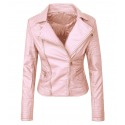 Womens Leatherette Jacket Lingua Pink