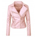 Womens Leatherette Jacket Lingua Pink