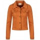 Womens Denim Jacket Nadia Orange