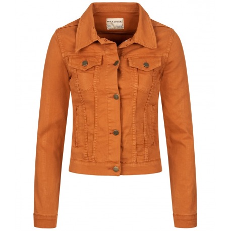 Womens Denim Jacket Nadia Orange