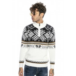 Mens Cardigan Cruz White