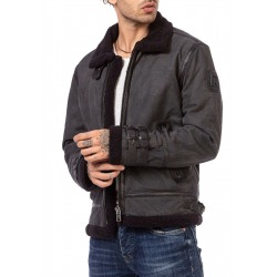 Men´s Winter Leather Jacket Edward Black