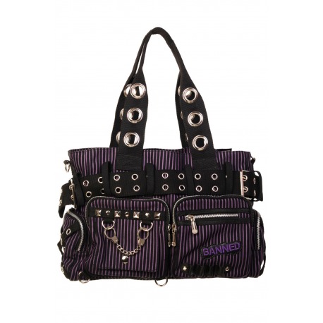 Womens Purple/Black Shoulder Bag Kiera
