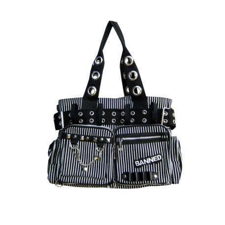 Womens Black/White Shoulder Bag Kiera