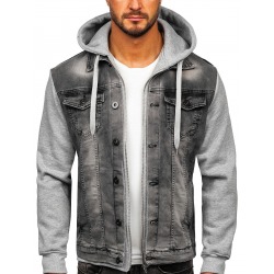 Men´s Denim Hoody Ted Grey