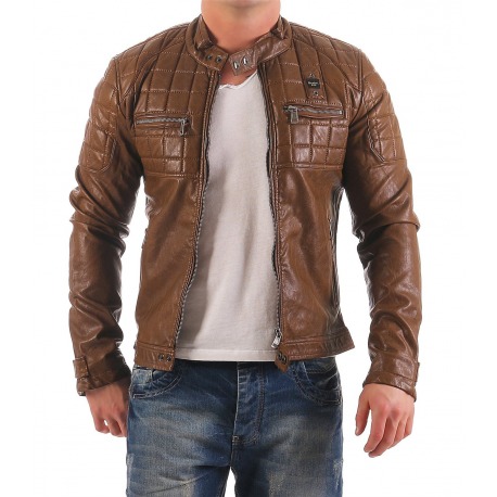 Men´s Leatherette Jacket Benjamin Brown