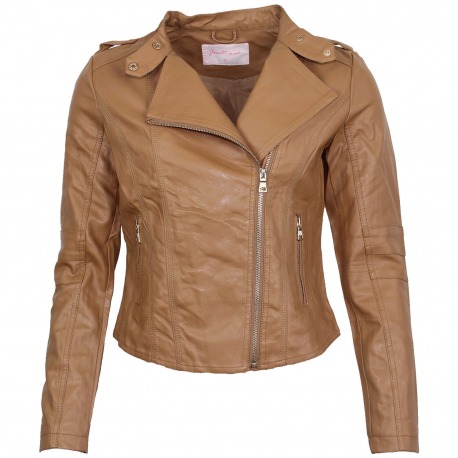 Womens Leatherette Jacket Emmy Brown