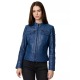 Womens Leather Jacket Lilian Navy