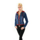 Womens Denim Jacket Nadia Blue-red