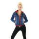 Womens Denim Jacket Ria Blue-red
