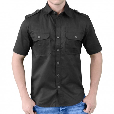 Mens Black Shirt Breton